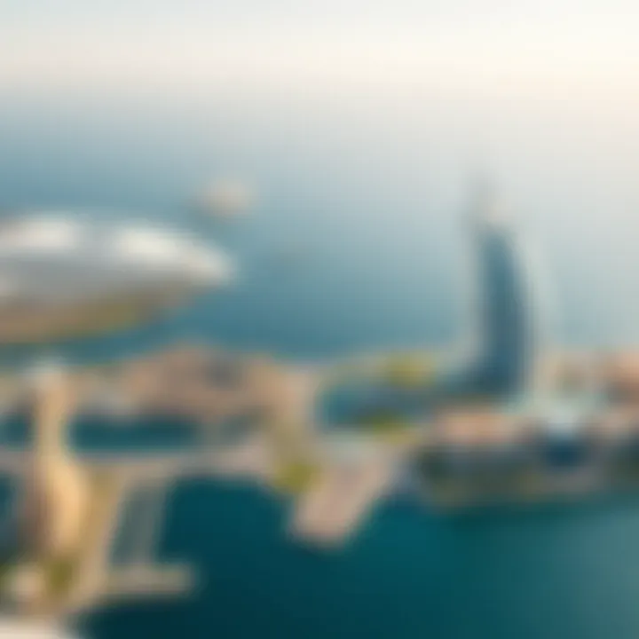 Panoramic view of Al Reem Island highlighting its strategic location.