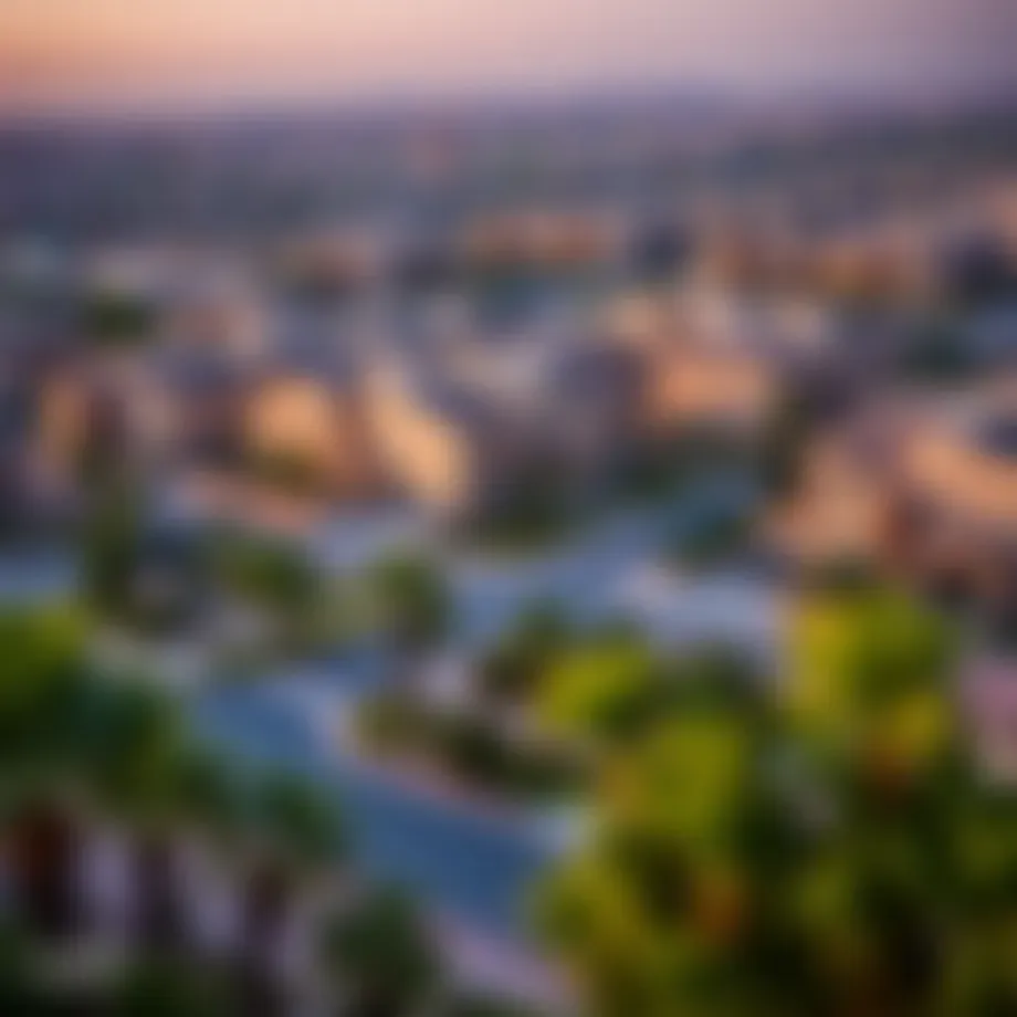 Scenic view of Al Warqa suburb showcasing residential areas