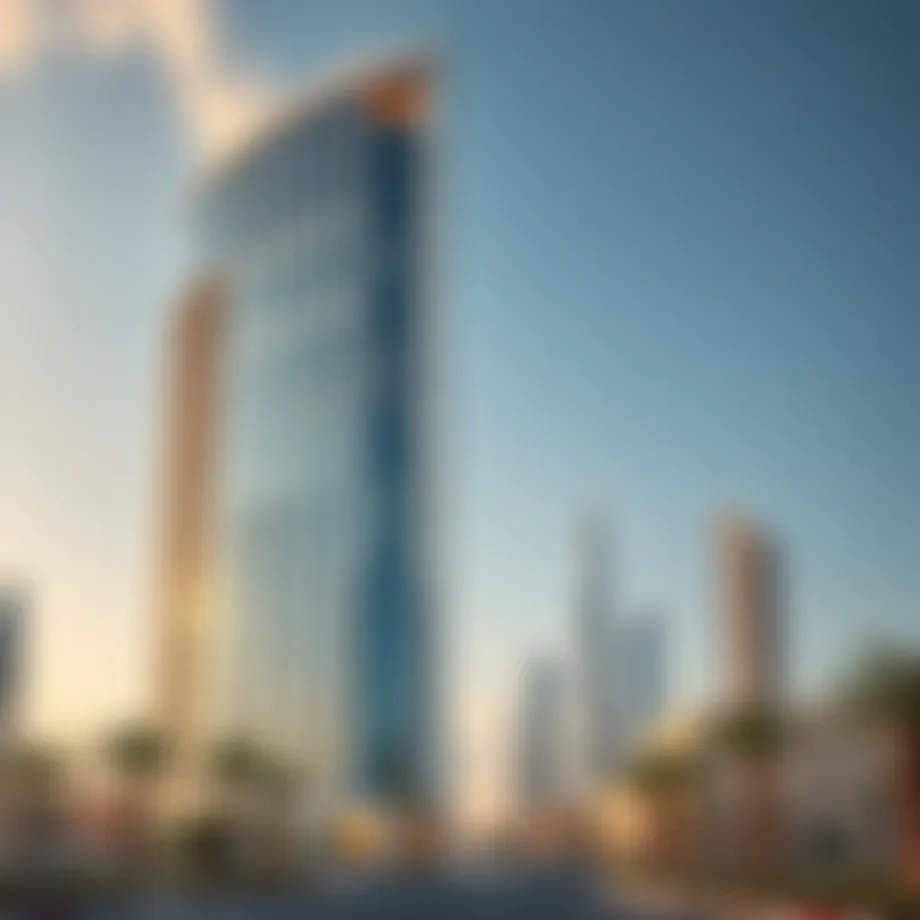 Stunning architectural design of Amna Building in Dubai