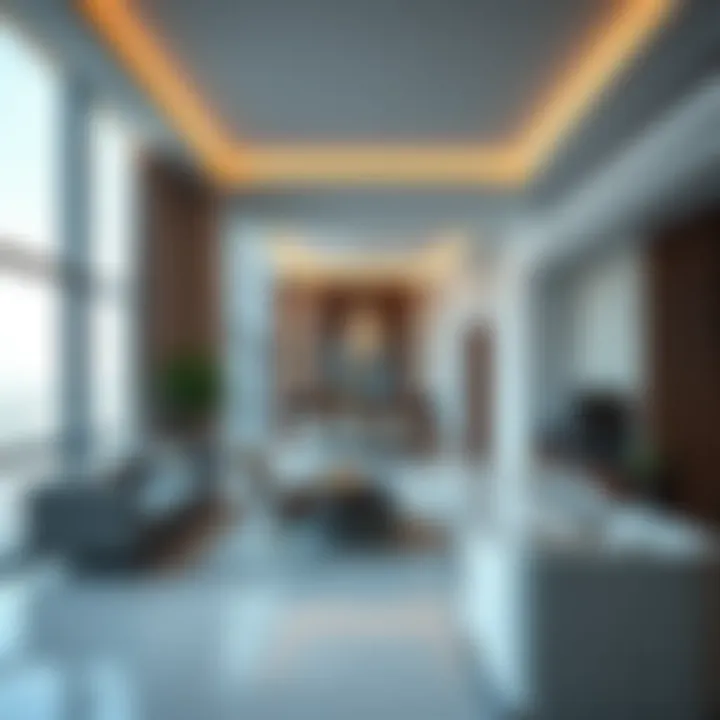 Modern interior design of Court Tower apartments