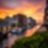 Stunning view of Dubai Creek at sunset