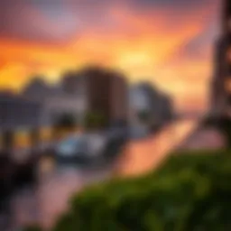Stunning view of Dubai Creek at sunset