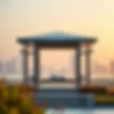 A stunning modern gazebo in Dubai's skyline