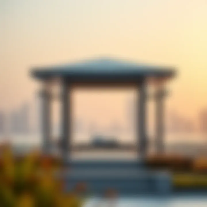 A stunning modern gazebo in Dubai's skyline