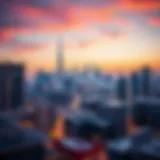 A vibrant view of Dubai's skyline showcasing popular neighborhoods for monthly rentals