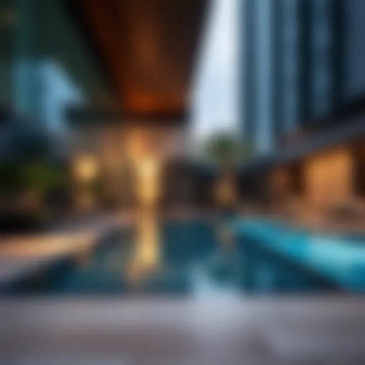Luxurious amenities available at Al Mamoorah Building including a pool and fitness center