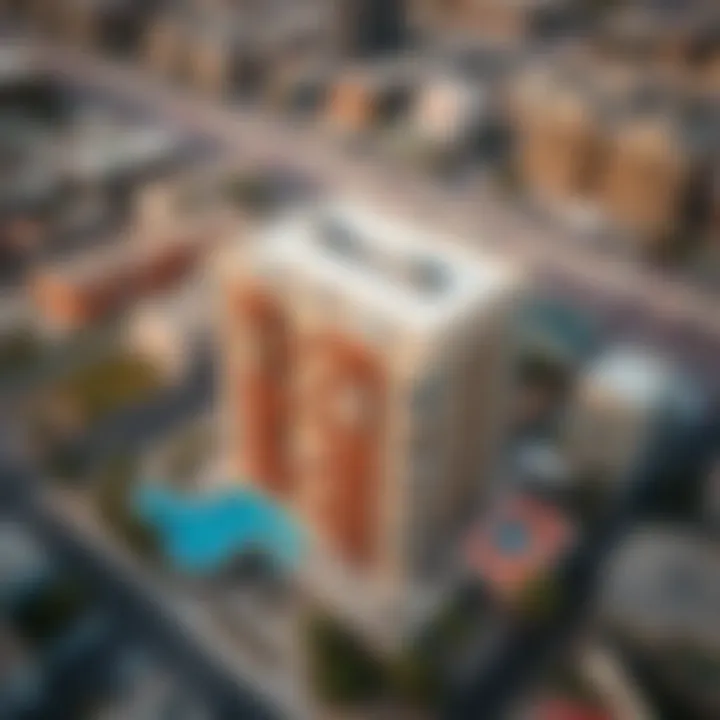 Aerial view of the Al Mamoorah Building and its surroundings highlighting community integration