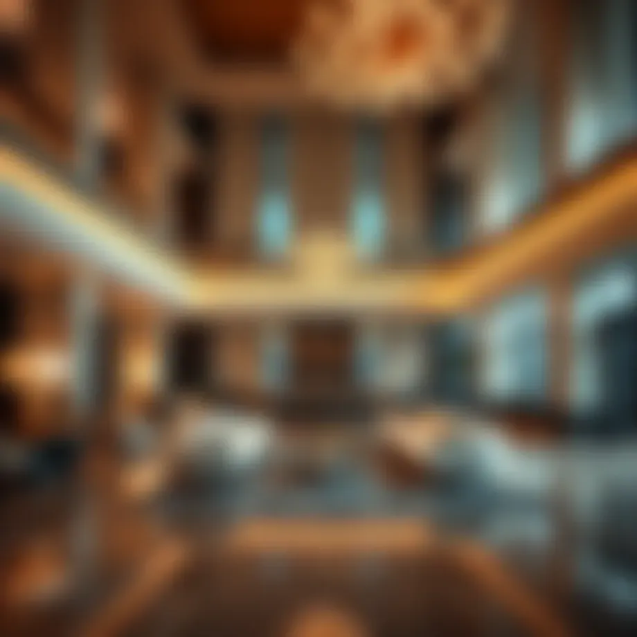 Luxurious lobby area of Leva Hotel Dubai showcasing contemporary design