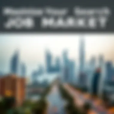 Dubai's Modern Job Market Landscape A skyline view of Dubai showcasing modern architecture