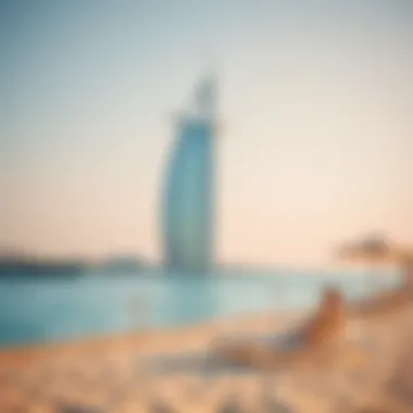 Relaxing beach scene with stunning views of the Burj Al Arab