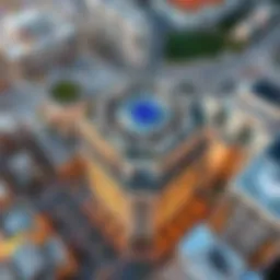 Aerial view of Radiant Square showcasing its impressive architectural design.